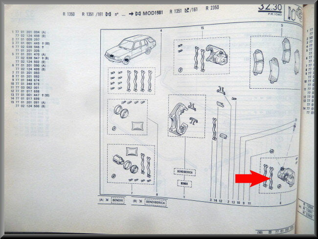 Remklauw links – Renault 18 – OEM 7701201090 – NOS