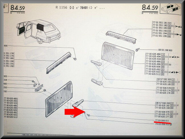 Schroef deurgreep – Renault 16 – OEM 7703006011