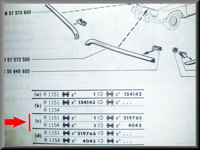 Chrome strip – Renault 16 TS >1970 – OEM 0857721607