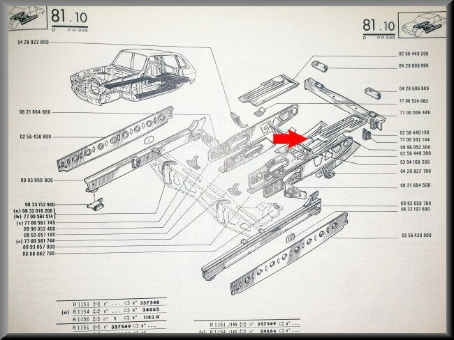 Trunk floor panel left rear – Renault 16 – OEM 0256440100