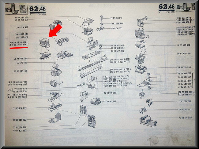 Cable clamp (A=7) – Renault 16 – OEM 0854694500