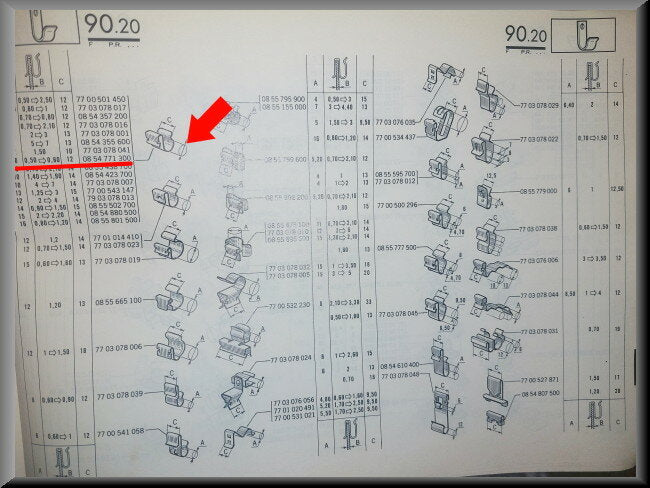 Pince de câble (A=10, B=0,50-0,60 C=12) – Renault 16 – OEM 0854771300