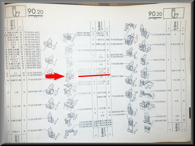 Kabelklem (A=15 B=1,30-2,1 C=14) – Renault 16 – OEM 0855595600