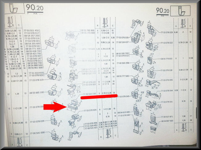 Kabelklem (A=8) – Renault 16 – OEM 7700532230