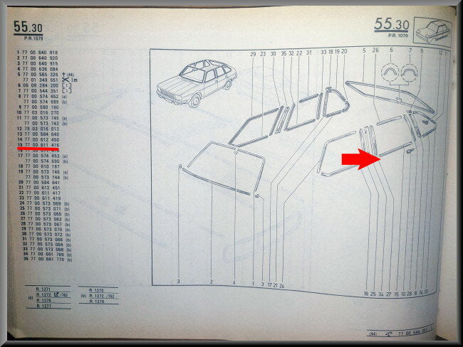 Decorative strip rear left door – Renault 30 – OEM 7700611416 – NOS