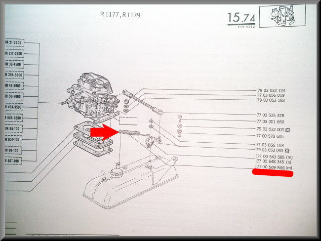 Ressort de câble d'accélérateur – Renault 12 – Renault 15 - OEM 7700509808 / 7700519101