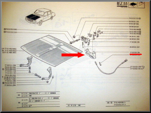 Cache-boulon de serrure de capot – Renault 12 – OEM 7700535184
