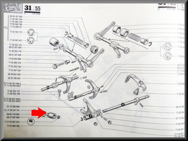 Boîtier entraînement compteur kilométrique – Renault 16 type 1 – OEM 0857597900