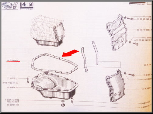 Joint de carter d'huile – Renault 12 – Renault 16 - Renault divers - OEM 7700710279