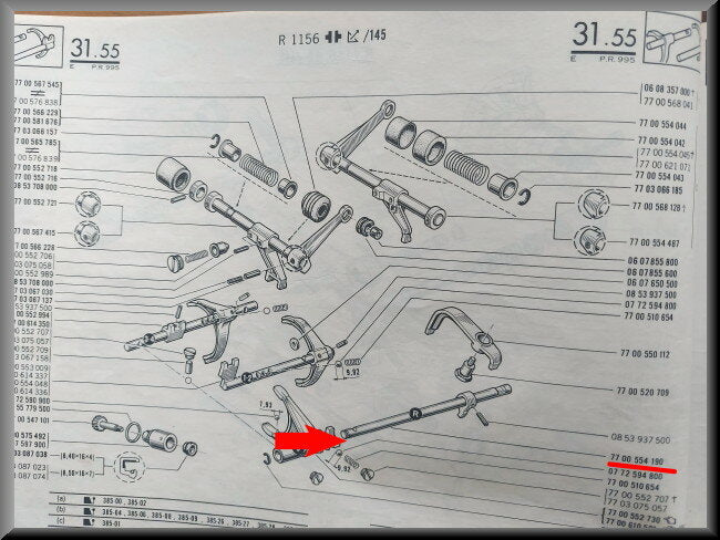 Essieu arrière – Renault 16 – OEM 7700554190
