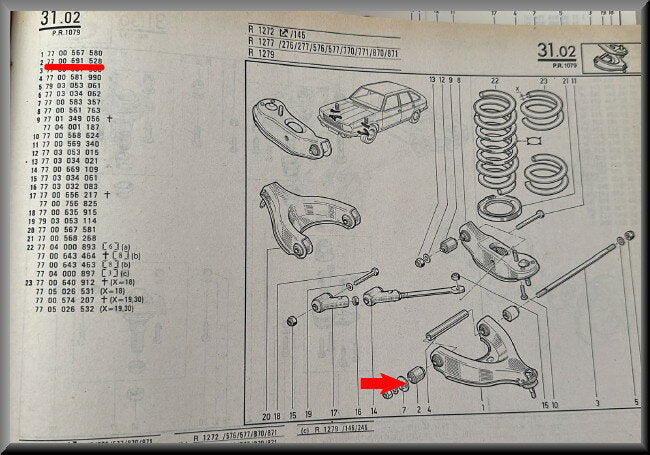 Silent bloc draagarm – Renault 20 - Renault 30 – OEM 7701348359 / 7700691528 – NOS