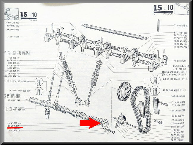 Plaque de butée d'arbre à cames – Renault 16 – Renault 12 Gordini - Renault 17 TS - OEM 0607969800