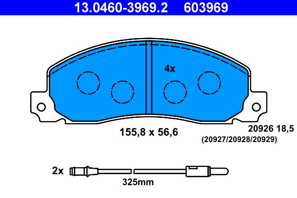 Remblokken set – Renault 30 – OEM 7701203918 – NOS