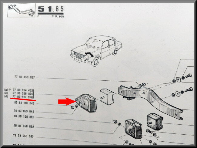 Versnellingsbak steun rechts – Renault 12 – OEM 7700533976