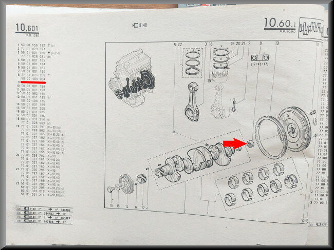 Crankshaft bearing 17x42x17 mm – Renault Master - Renault Trafic – OEM 5000404004 – NOS