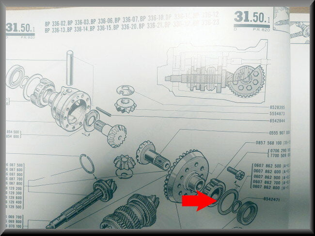 Differential bearing adjusting ring 0.2 mm R1150.