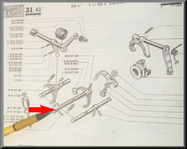 Gear lever 1st 2nd gear – Renault 16 L (1150)