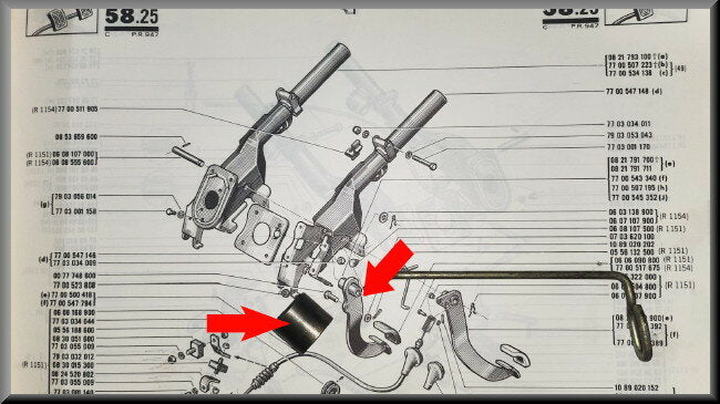 Brake pedal guide bushing.