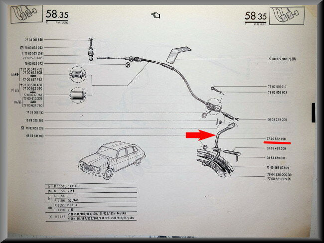 Gaspedaal – Renault 16 – OEM 7700532998