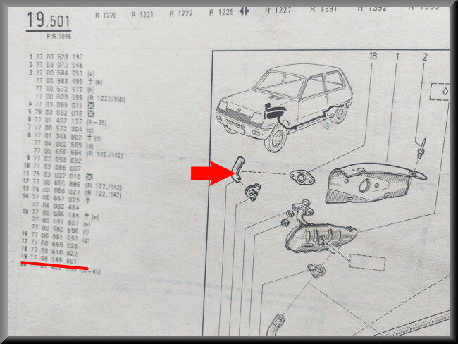 R5 : Tuyau d'échappement de flamme (Neuf ancien stock).