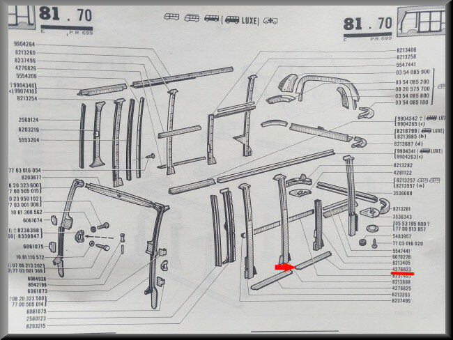 Versteviging – Renault Estafette – OEM 0427682300 – NOS