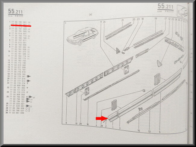 Sierstuk links – Renault 21 – OEM 7700781557 – NOS