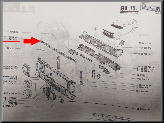 Dwarsbalk – Renault 6 – OEM 0354310700 – NOS