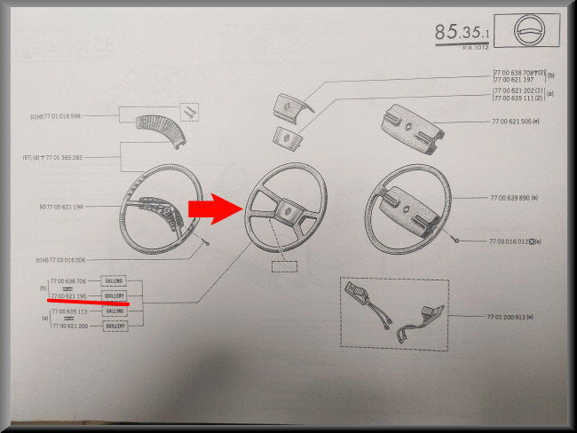 Volant – Renault 12 – OEM 7700621195