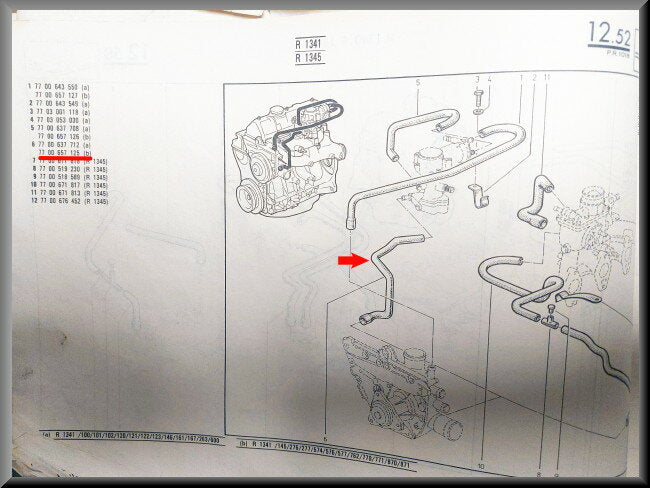 Koelslang – Renault 18 – OEM 7700657125 – NOS