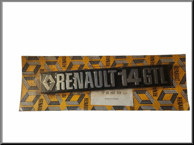 Emblème (Métal) – Renault 14 GTL – OEM 7700662258 – NOS