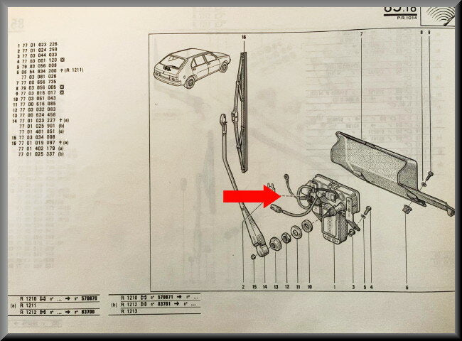 Rear wiper motor Ducellier – Renault 14 – OEM 566008A – NOS