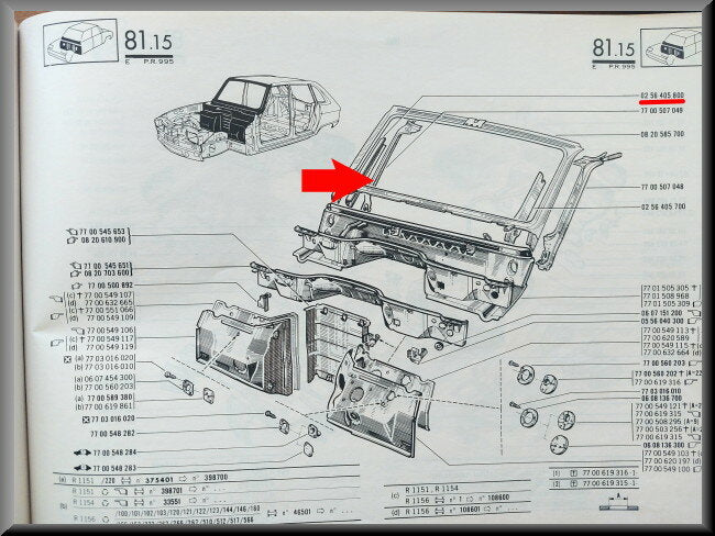 Support latéral montant de pare-brise droit – Renault 16 – OEM 0256405800 – NOS