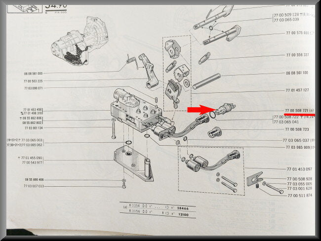 Interrupteur START (boîte automatique) – Renault 16 – OEM 7700508721