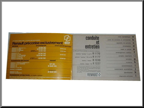 Franstalig instructieboek juni 1973 – Renault 12 – OEM 7701436252