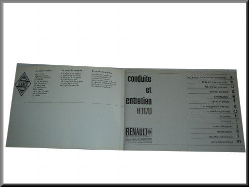 Manuel d'instructions en français juillet 1969 – Renault 12 – OEM 7701428533