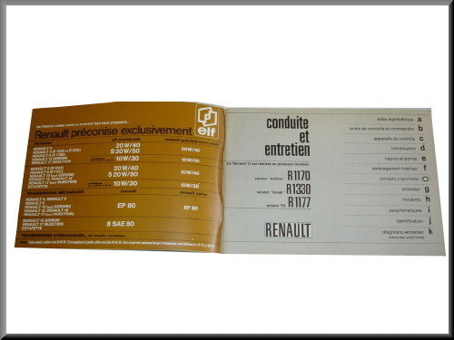 Franstalig instructieboek juli 1972 – Renault 12 – OEM 7701433806