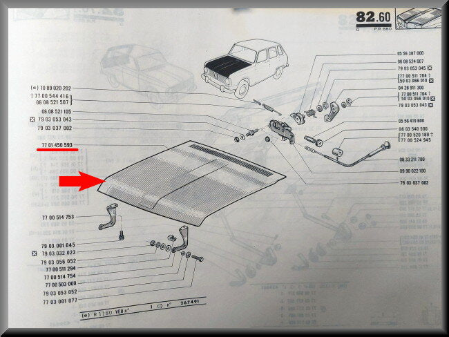 Motorkap – Renault 6 – OEM 7701450593 (New Old Stock)