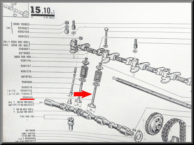 Intake valve (35 mm, 102.9 mm, 8 mm) – Renault 16 TL, L – OEM 7701458189 / 0556043000
