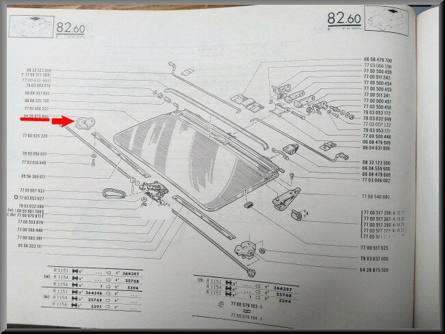 Stelblok open dak – Renault 16 - Renault 30 – Renault diverse – OEM 0428875600