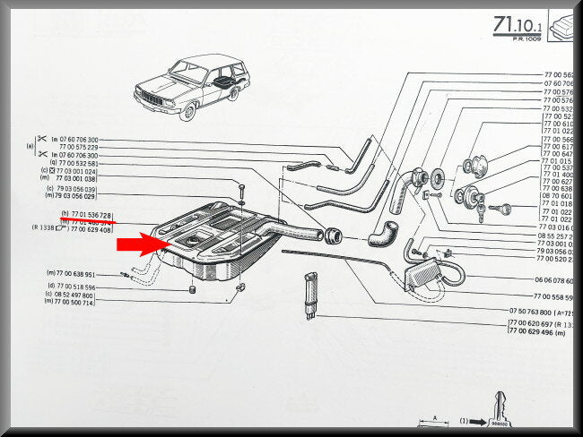 Benzine tank Break – Renault 12 – OEM 7701536728