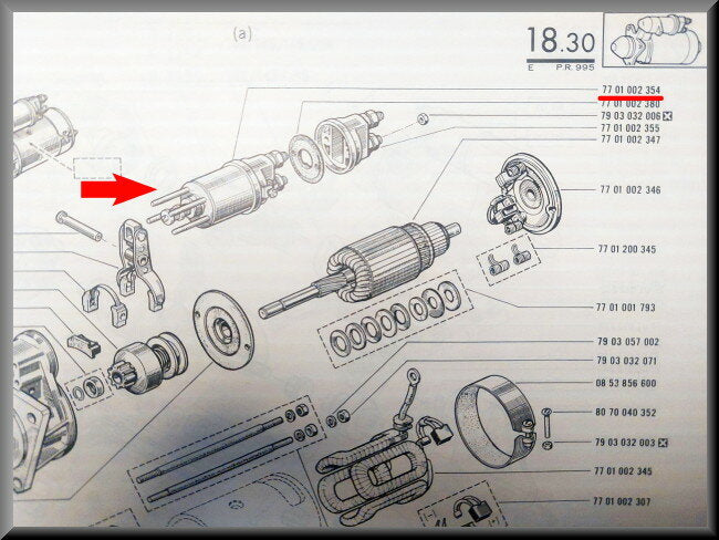 Relais démarreur – Renault 16 – OEM 7701002354