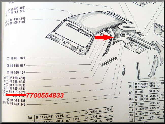 Aile arrière droite – Renault 12 – OEM 7700554833A