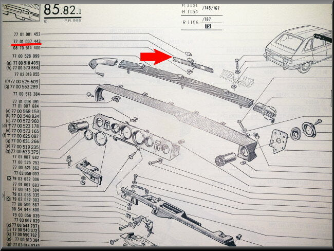 Clapet d'aération (sans bouton) – Renault 16 – OEM 7701007443