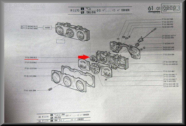 Jauge à essence – Renault 12 – OEM 7701005812 – NOS