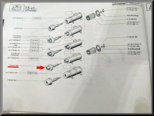 Air filter housing interior – Renault 16 TX – OEM 7701017308