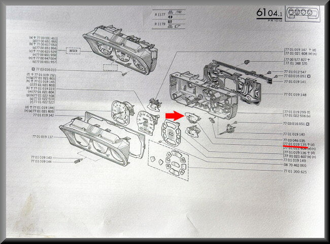 Jauge à essence – Renault 12 – OEM 7701019135 – NOS