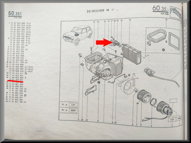 Kachelkraan – Renault 5 – OEM 7701349051 – NOS