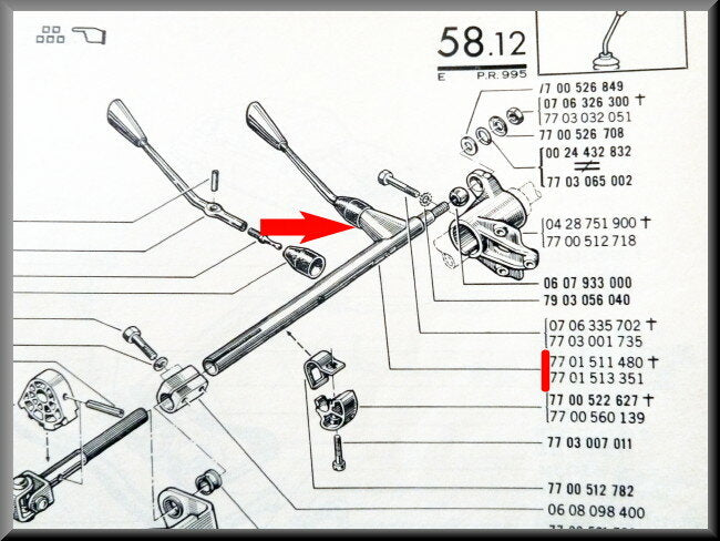 Versnellingspook – Renault 16 – OEM 7701511400 – Used
