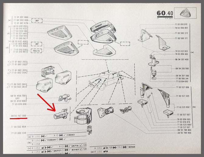 Dashboardkastje verlichting schakelaar – Renault 16 – OEM 0855707000 – NOS