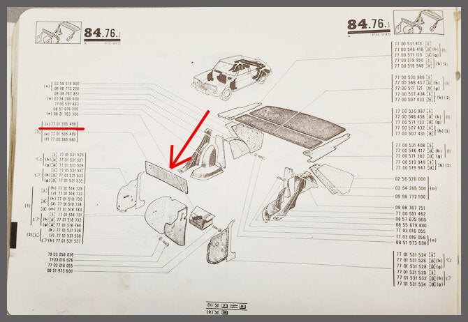 Revêtement de tableau de bord – Renault 16 – OEM 7701505498